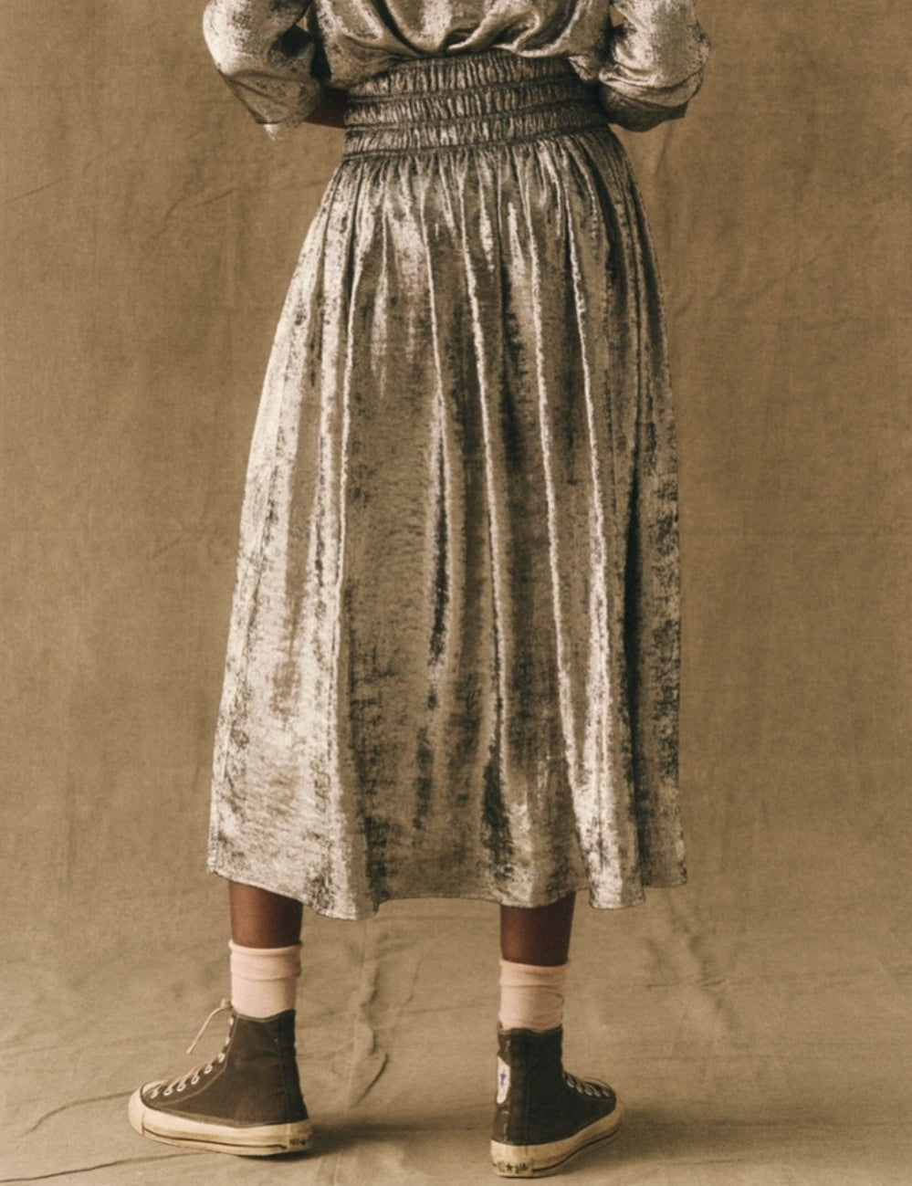 The Great. The Viola Skirt - Silver