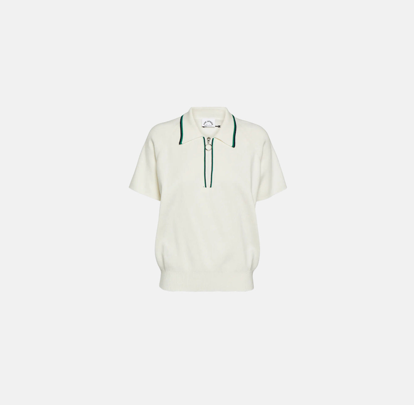 The Upside Topspin Shae Knit Polo - White/Green