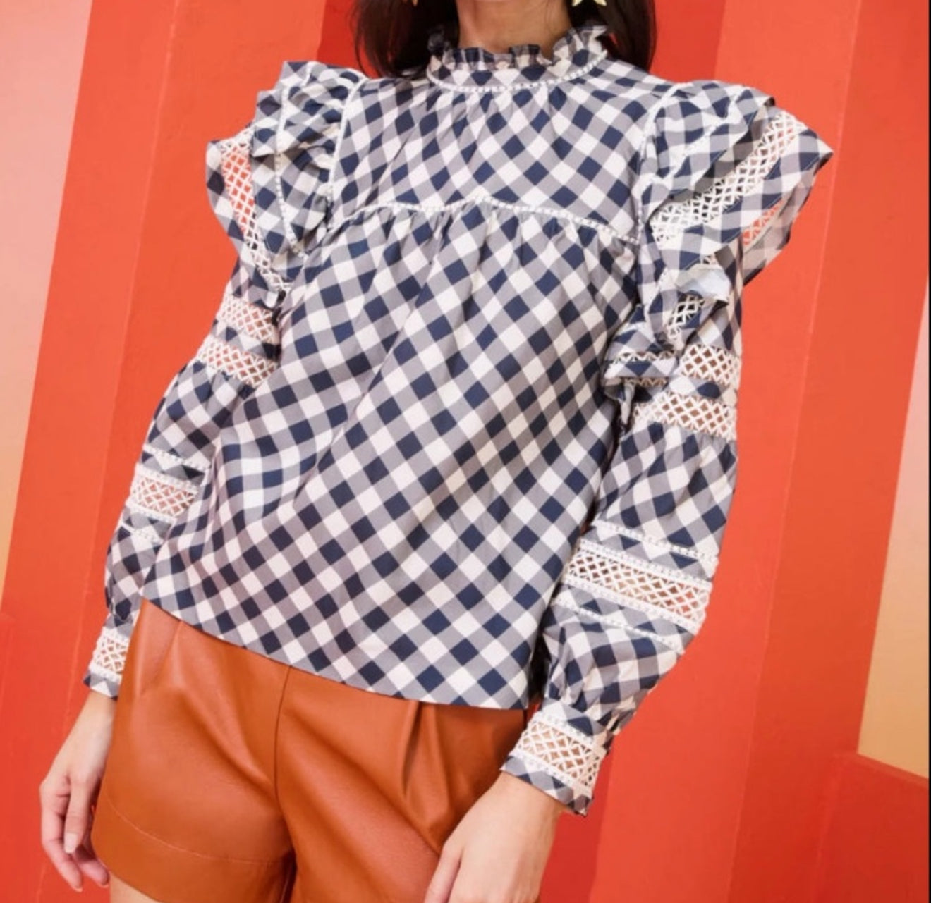 Marie Oliver Que Blouse - Indigo Plaid