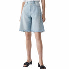 Closed Staight Leg Shorts - Mid Blue