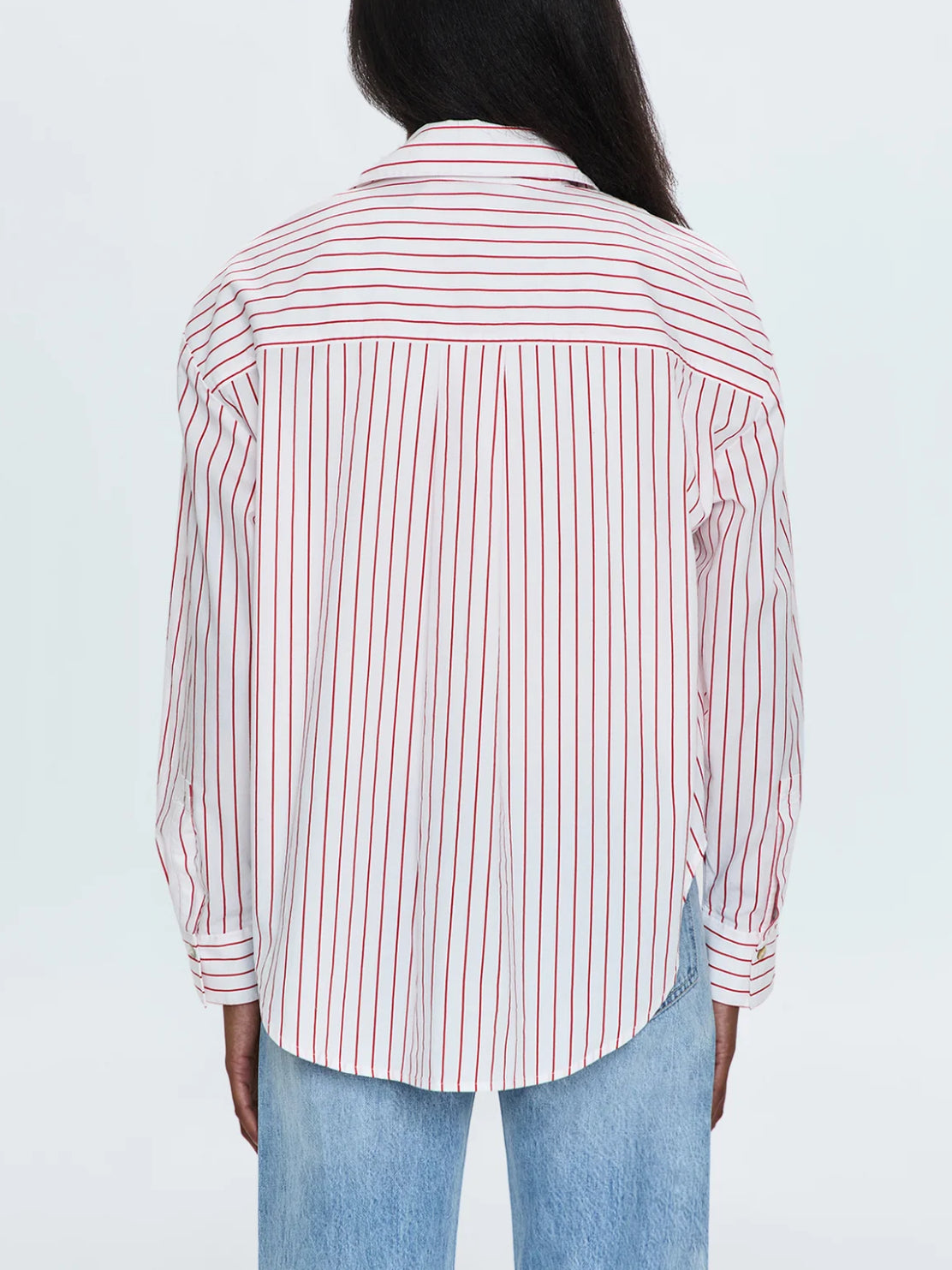 Pistola Samantha Oversized Button Up Shirt - Ruby Stripe