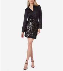 Gilner Farrar Addison Dress - Black Paillets