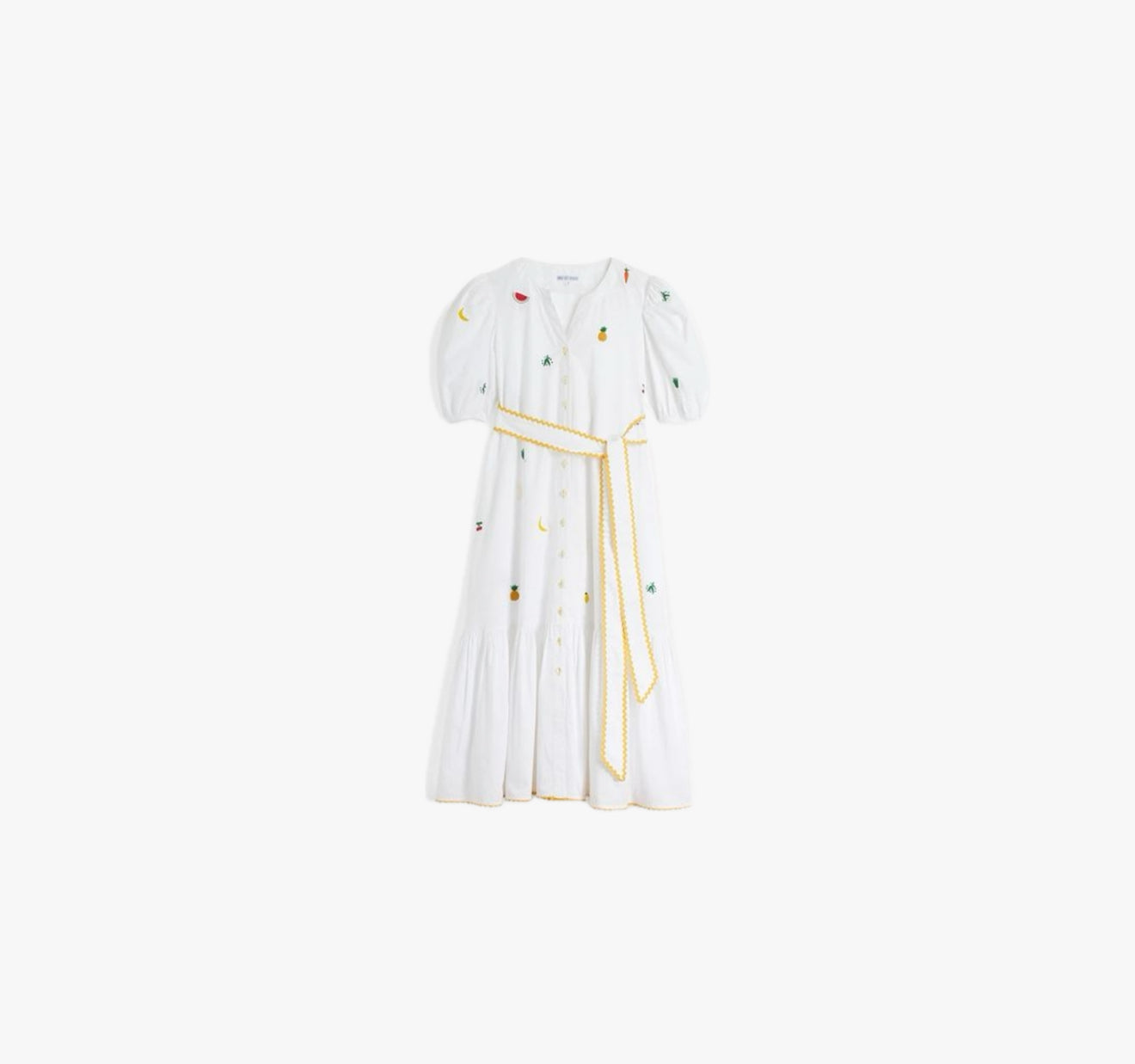 Pink City Prints Daisy Embroidered Dress - White
