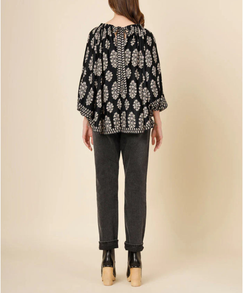 Omika Fitzgerald Blouse - Adia Obsidian