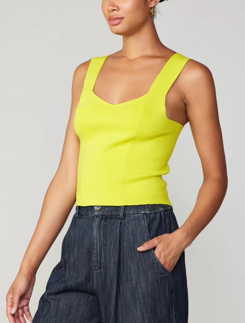 Current Air Sleeveless Sweater Tank - Lemon