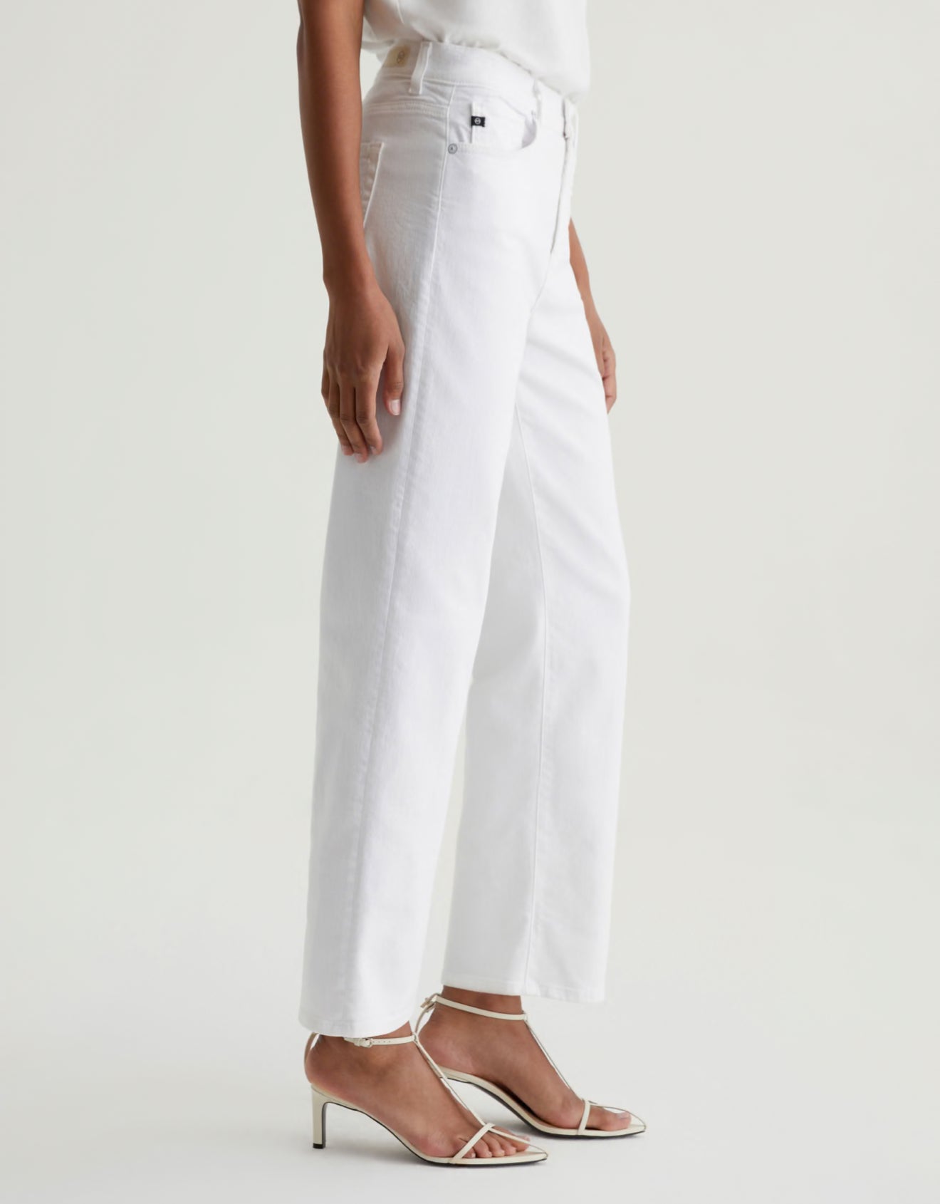 AG Jeans Brinley Mid-Rise Straight - Gallery White