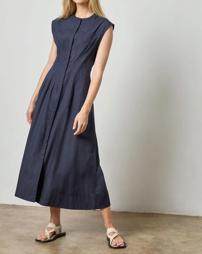 LILLA|P Sleeveless Seamed Maxi Dress - Navy