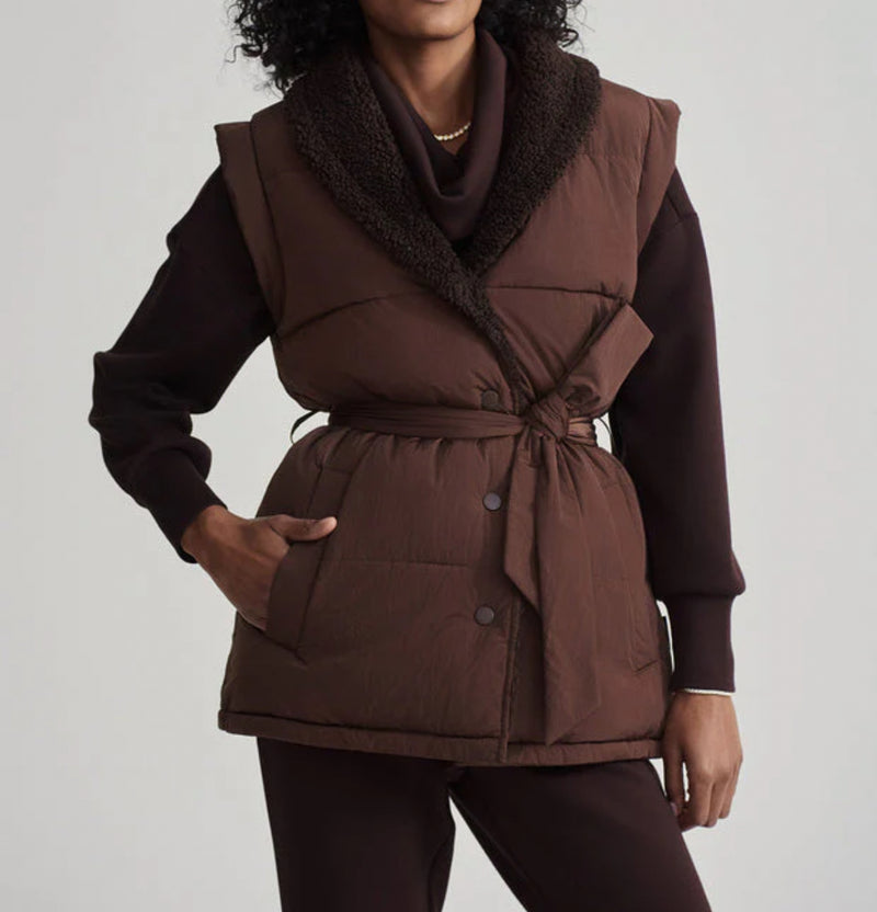 Varley Lanville Reversible Gilet - Chestnut/Coffee Bean