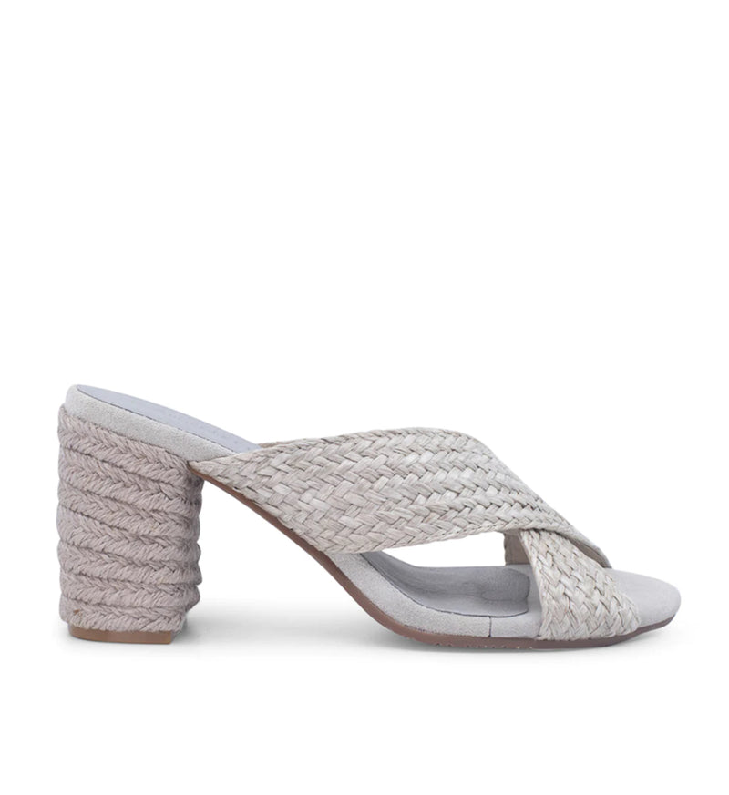 Chocolat Blu Clara Sandal - Light Grey Raffia