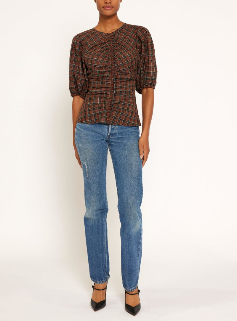 joie Croft Short Sleeve Top - Caviar Multi Black