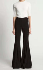 Proenza Schouler Viscose Suiting Wide Leg Pants - Black