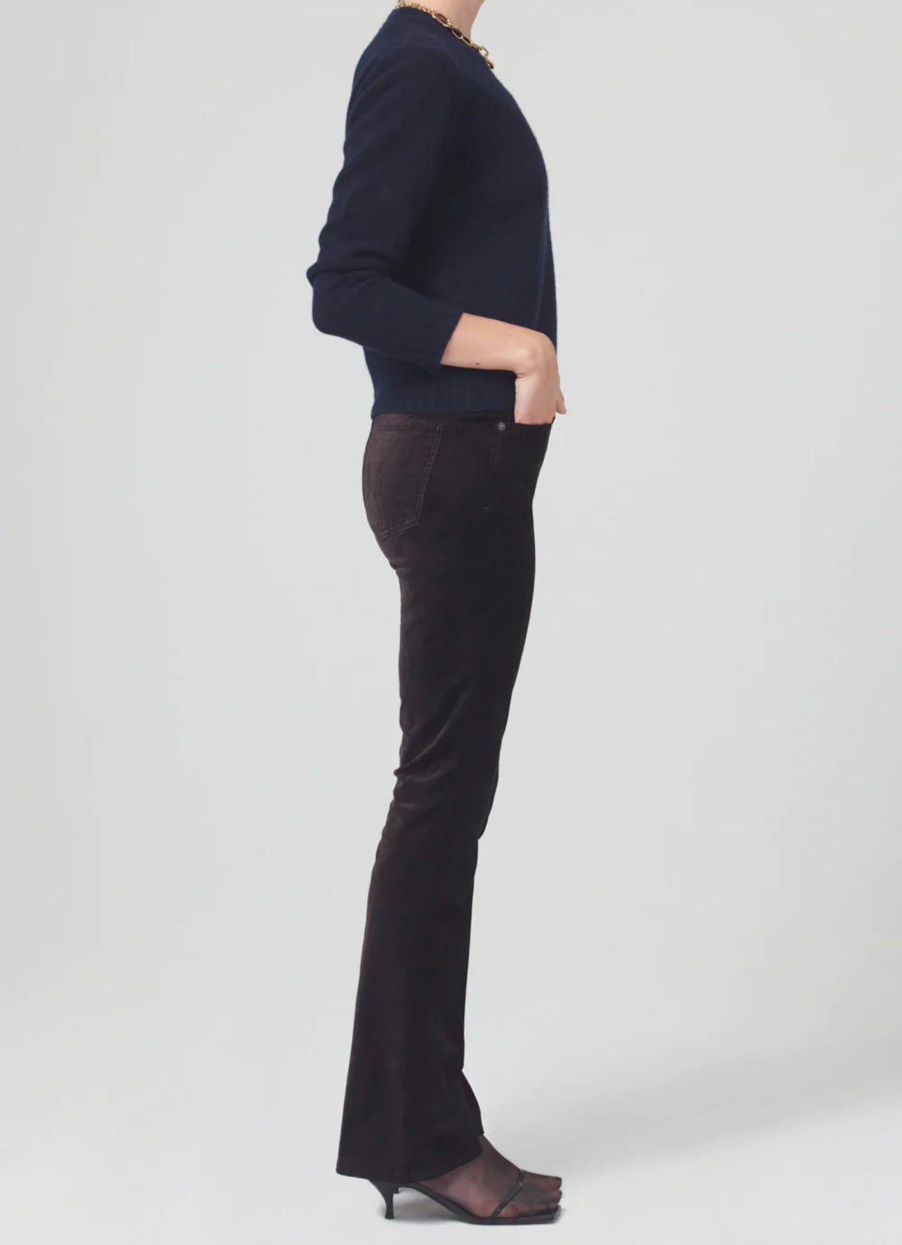 Citizens of Humanity Lilah Velvet High Rise Bootcut - Brown Pony