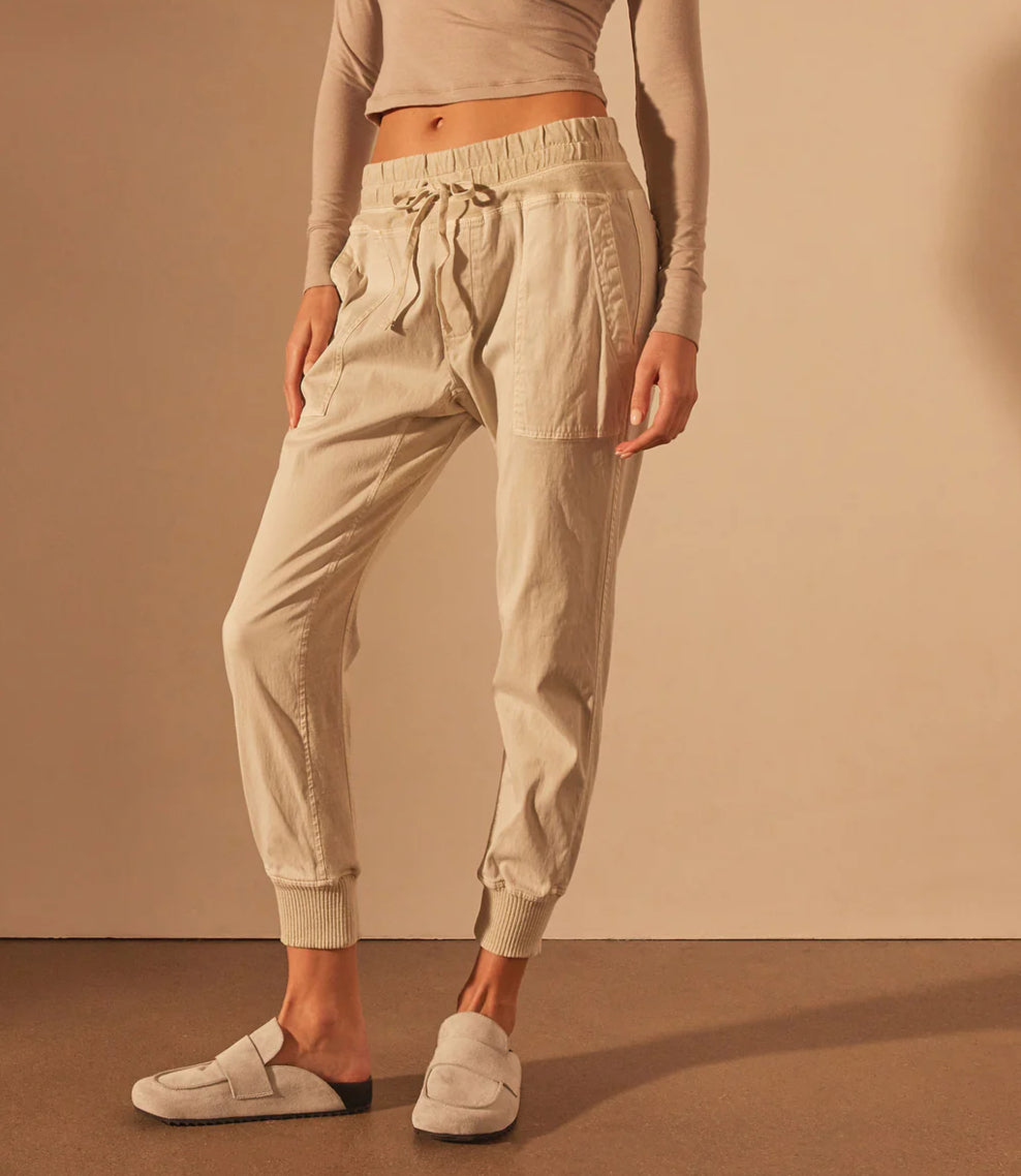 James Perse Mixed Media Pant - Talc