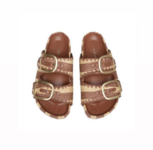 Loeffler Randall Theo Sandal - Brown/Natural Striped Straw