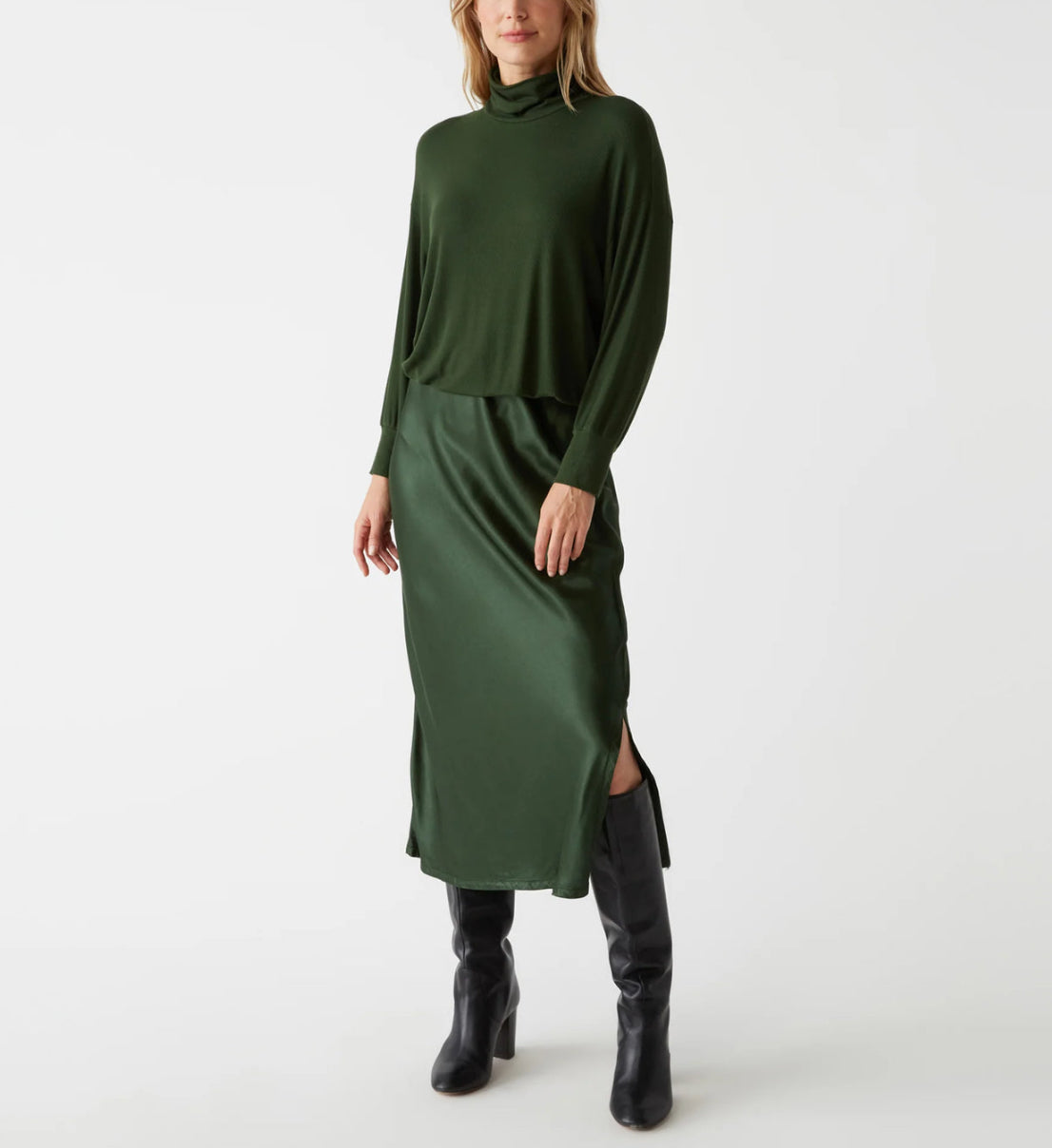 Michael Stars Padma 2-in-1 Dress - Dark Matcha