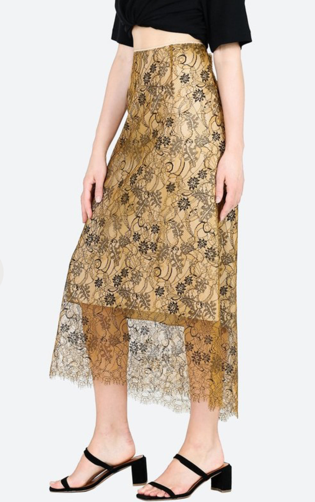 Vince Lace Slip Skirt - Bronze