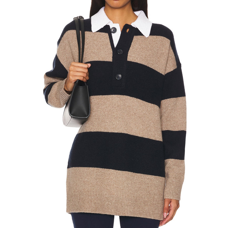 A.L.C. Mason Sweater - Navy/Milk Tea