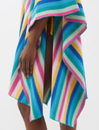 La DoubleJ Costiera Striped Cotton Blend Mini Kaftan