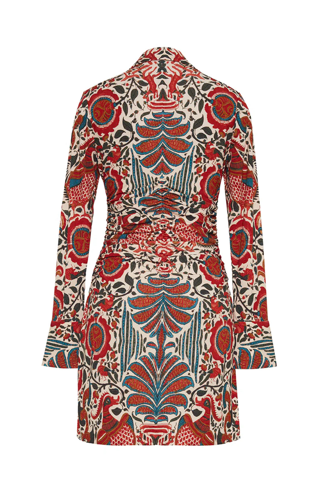 Cara Cara Poppy Paisley Belted Minidress - Turtledove Luxor