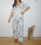 NIBI MTK Cali Cropped Shirt - Faded Teal Palms