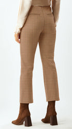 ecru Prince Cropped Flare Pant - Autumn Check