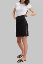 Peace of Cloth Majestic Stretch Penny Ruched Skirt - Onyx