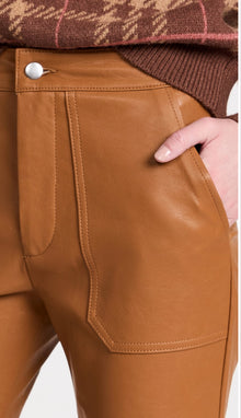 LNA Rune Faux Leather Pants - Toffee