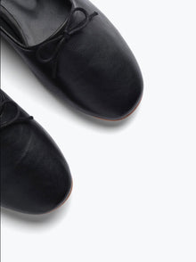 Frēda Salvador Roma Ballet Flat - Black Vegetable Calf