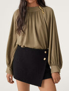 ba&sh Neil Long Sleeve Blouse - Green