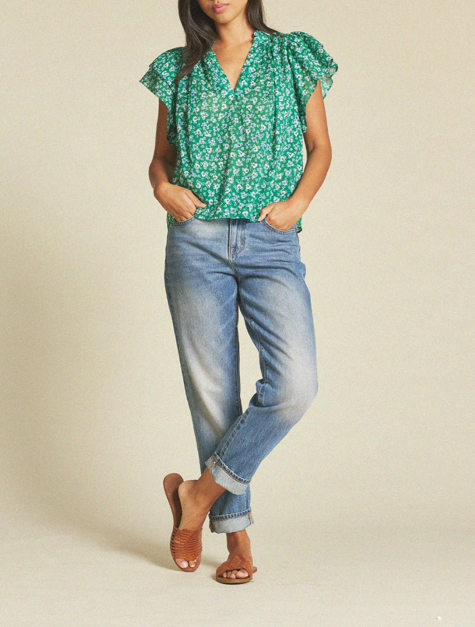 Trovata Clover Blouse - Spirulina Flower