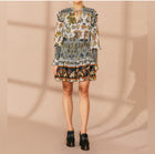 FARM Rio Floral Tapestry Mini Dress - Silver