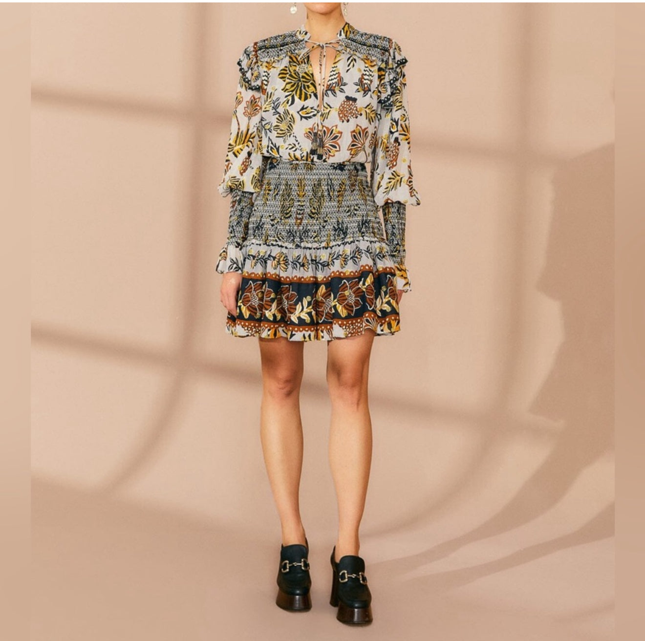 FARM Rio Floral Tapestry Mini Dress - Silver