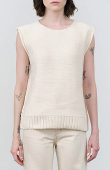 NSF Catalina Sleeveless Sweater Top - Soft White