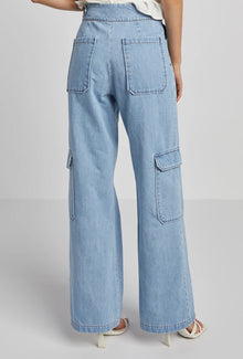 Adroit Atelier Nolan High Waisted Slightly Wide Leg Denim Cargo Pant