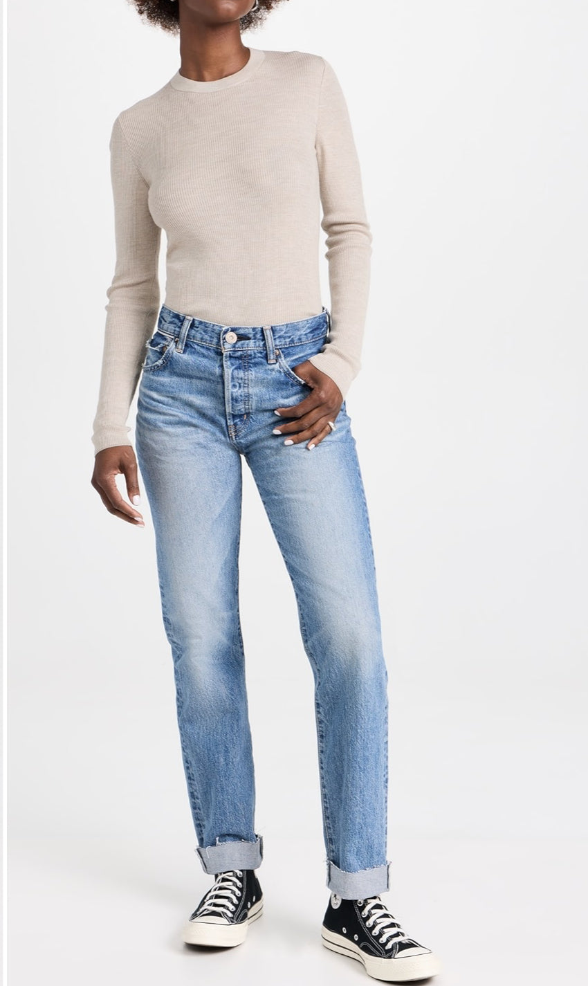 Moussy Vintage Seagraves Straight Leg Jeans - Light Blue