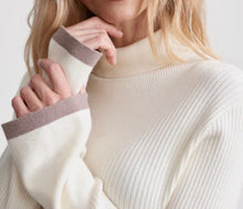 Varley Ravena Rib Knit High Neck Top - Egret