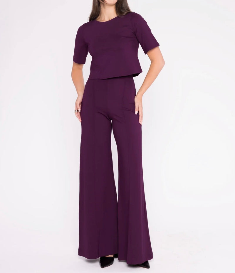 Ripley Rader Ponte Knit Wide Pant - Plum