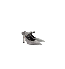 Larroude Candy Lurex Mules - Silver