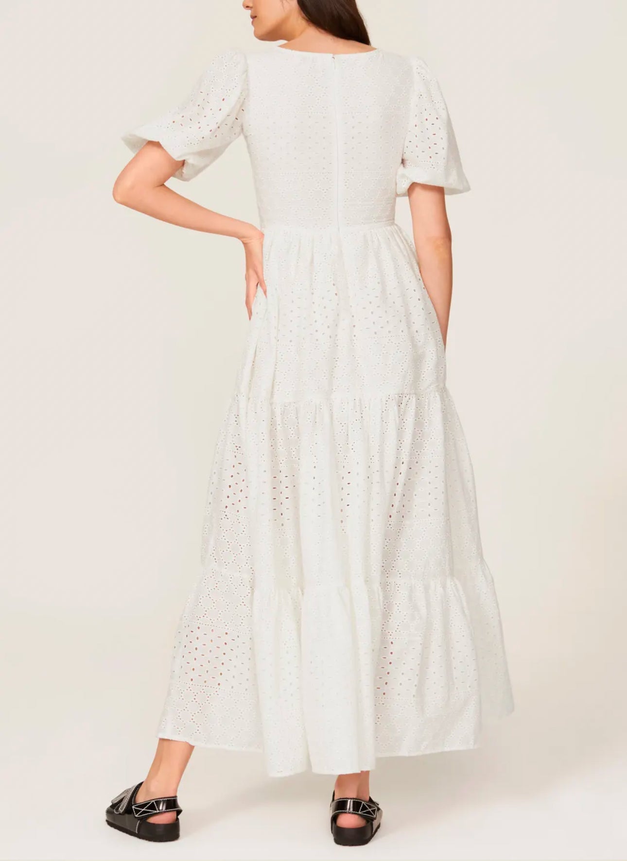 MILLE Maja Dress - Pearl Eyelet