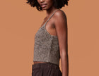 Monrow Marled Sweater Rib Top
