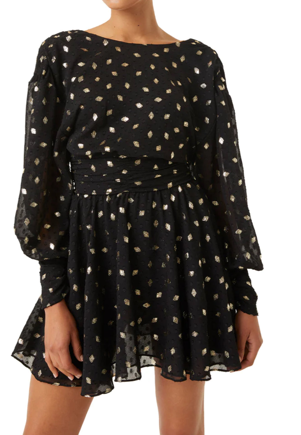 MISA Los Angeles Davis Dress - Diamond Clip Dot