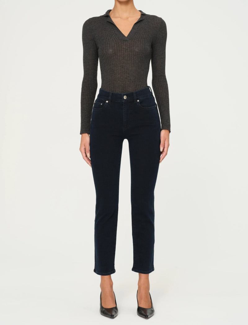DL1961 Mara Straight Mid Rise Instasculpt Ankle Jean - Flatiron