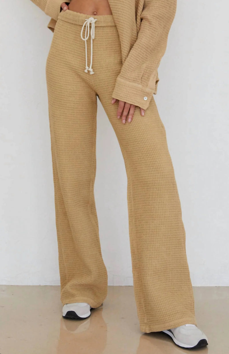 DONNI. The Waffle Roll Pant - Lychee