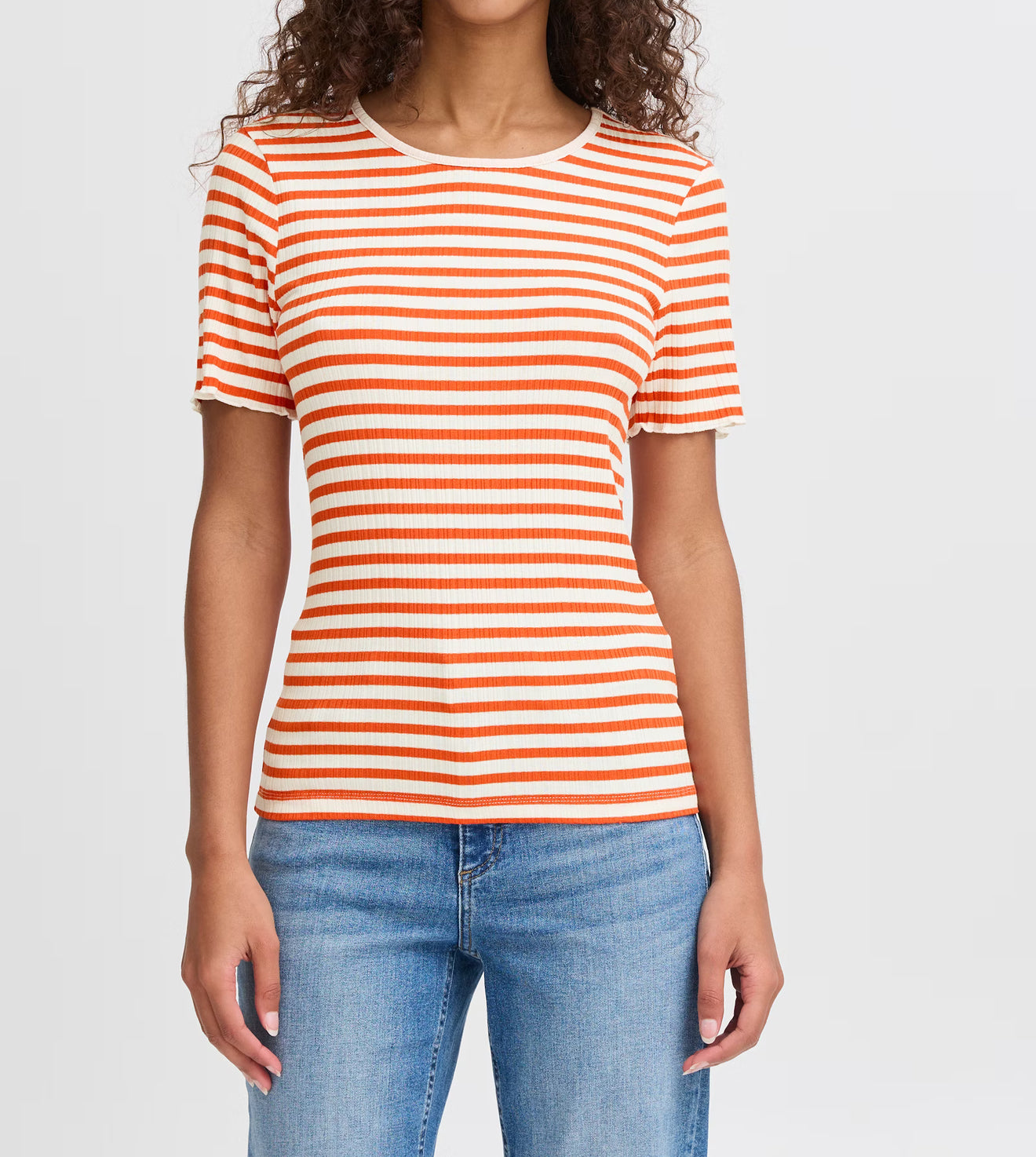 ICHI Cella Stripe T-Shirt - Fiesta