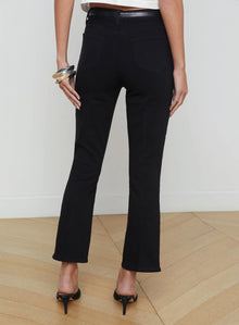 L'Agence Mira Cropped Bootcut Jean - Black