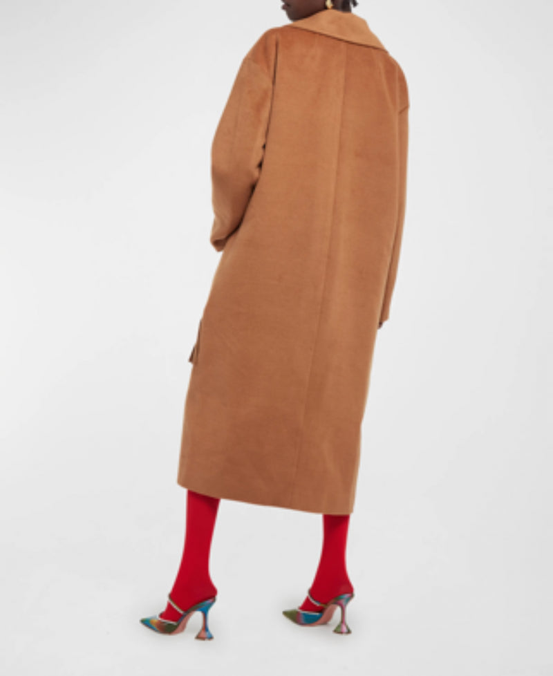 Apparis Eleanor Fringe Detail Duster Coat - Camel