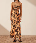 Shona Joy Solare Strapless Cut Out Ruched Dress