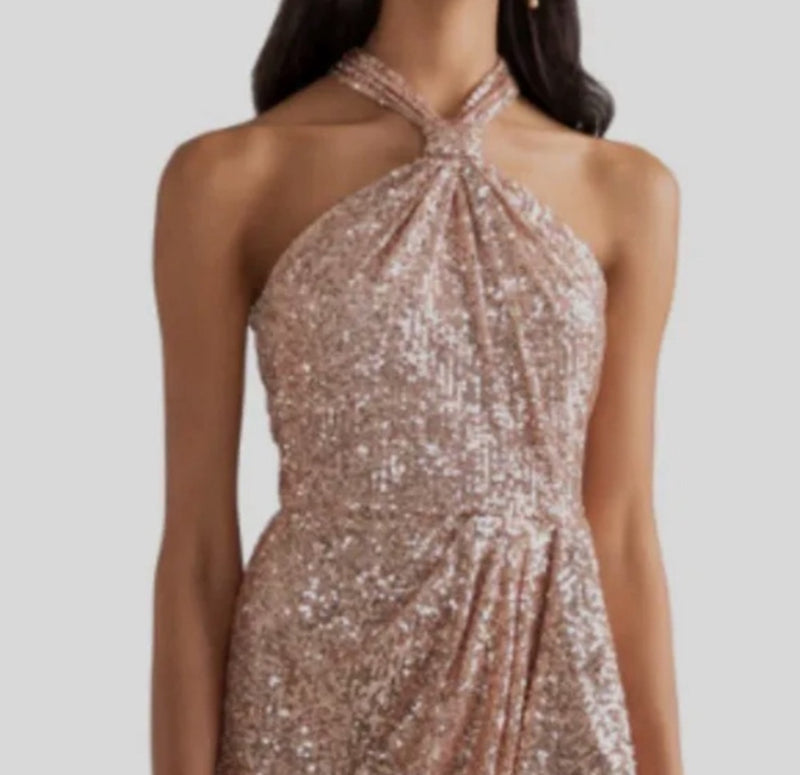 Shoshanna Midnight Triana Dress - Blush Sequin