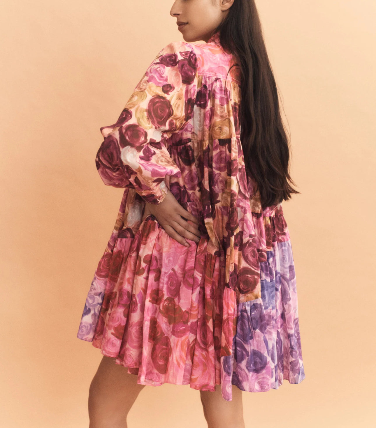 aje. Vision Smock Mini Dress - Kaleidoscopic Rose