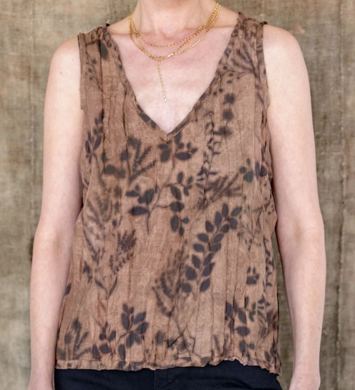go BY GOSILK Crinkle Cut Tank - Chai Society